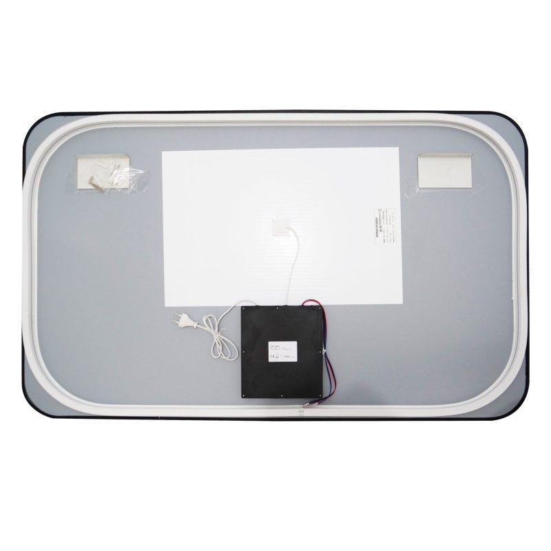 🪞 Oglindă LED cu Touch și Funcție Dezaburire – Ramă Negru, 130x80 cm,Elit's Model J187-13080 Smack