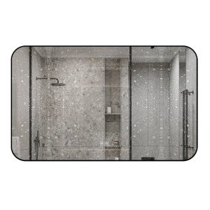 🪞 Oglindă LED cu Touch și Funcție Dezaburire – Ramă Negru, 130x80 cm,Elit's Model J187-13080 Smack