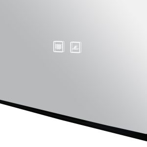 🪞 Oglindă LED cu Touch și Funcție Dezaburire – Ramă Negru, 60x80 cm,Elit's Model J187-6080 Smack