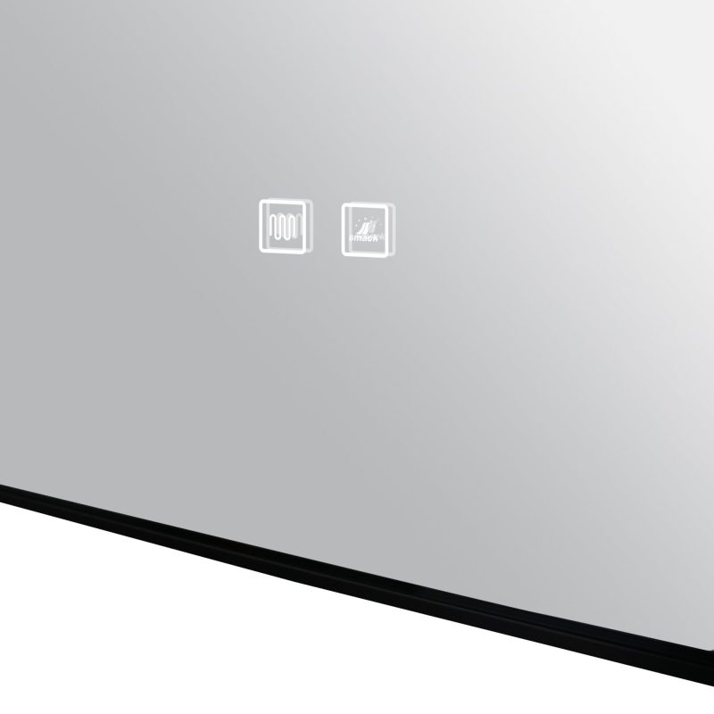 🪞 Oglindă LED cu Touch și Funcție Dezaburire – Ramă Negru, 60x80 cm,Elit's Model J187-6080 Smack