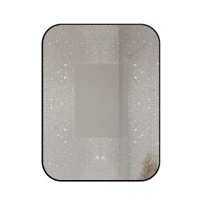🪞 Oglindă LED cu Touch și Funcție Dezaburire – Ramă Negru, 60x80 cm,Elit's Model J187-6080 Smack