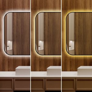 🪞 Oglindă LED cu Touch și Funcție Dezaburire – Ramă Negru, 80x60 cm,Elit's Model J187-8060 Smack