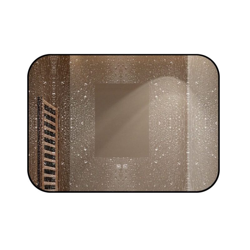 🪞 Oglindă LED cu Touch și Funcție Dezaburire – Ramă Negru, 90x65 cm,Elit's Model J187-9065 Smack