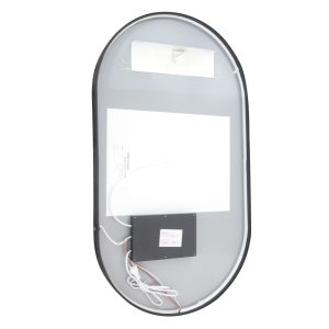 Oglindă de baie LED Elit’s Premium cu dezaburire – 50 × 90 cm, ramă neagră