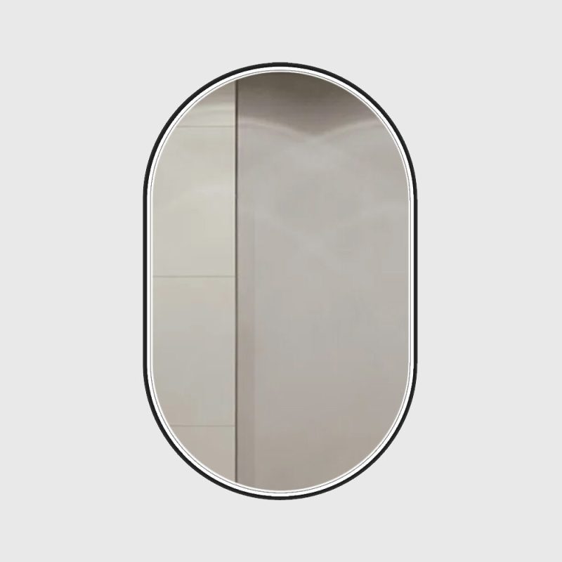 Oglindă de baie LED Elit’s Premium cu dezaburire – 50 × 90 cm, ramă neagră