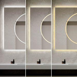 🪞 Oglindă LED cu Touch și Funcție Dezaburire, 3 Tipuri de Lumină – 100x80 cm, Model J193-10080 Smack