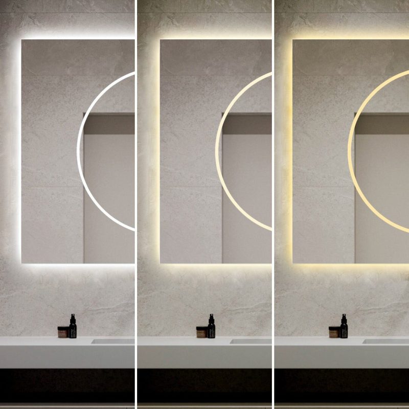 🪞 Oglindă LED cu Touch și Funcție Dezaburire, 3 Tipuri de Lumină – 100x80 cm, Model J193-10080 Smack