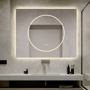 🪞 Oglindă LED cu Touch și Funcție Dezaburire, 3 Tipuri de Lumină – 100x80 cm, Model J193-10080 Smack