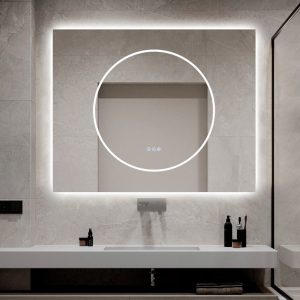 🪞 Oglindă LED cu Touch și Funcție Dezaburire, 3 Tipuri de Lumină – 100x80 cm, Model J193-10080 Smack