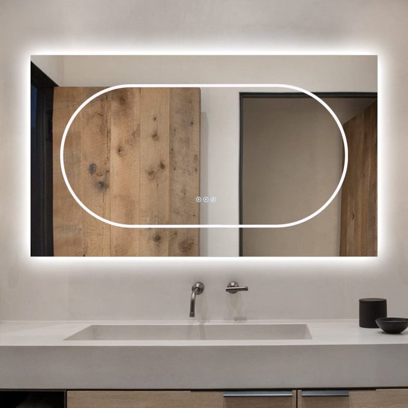 🪞 Oglindă LED cu Touch și Funcție Dezaburire, 3 Tipuri de Lumină – 120x70 cm,Elit's Model J194-12070 Smack