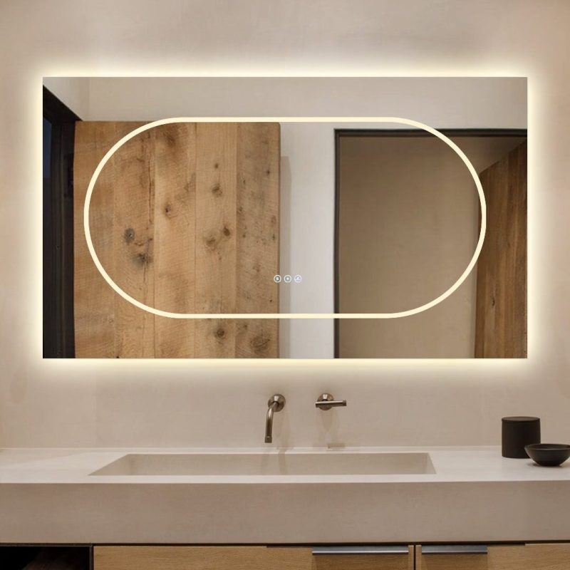 🪞 Oglindă LED cu Touch și Funcție Dezaburire, 3 Tipuri de Lumină – 120x70 cm,Elit's Model J194-12070 Smack