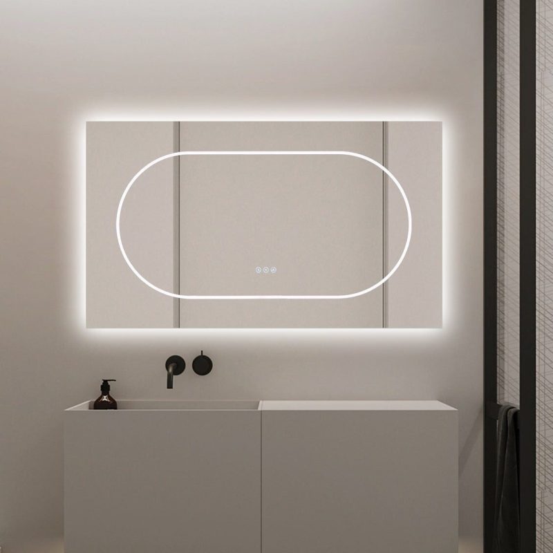 🪞 Oglindă LED cu Touch și Funcție Dezaburire, 3 Tipuri de Lumină – 120x70 cm,Elit's Model J194-12070 Smack