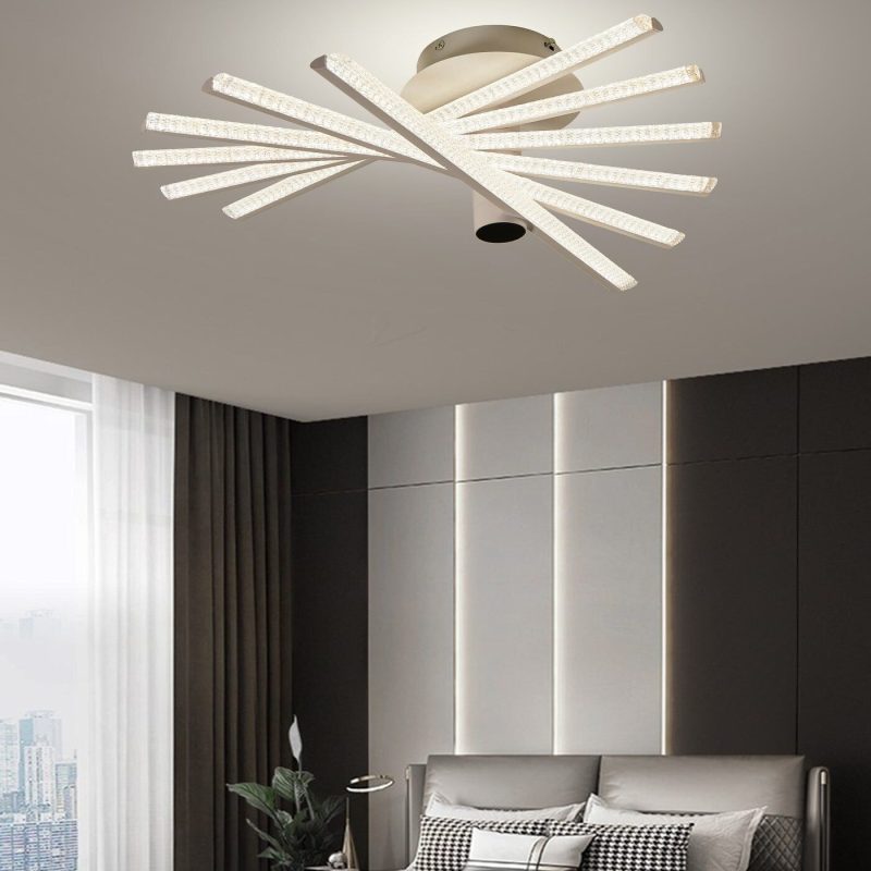 Lustra LED F2815/6 WT Elit's– 144W, Finisaj Alb, cu Telecomandă