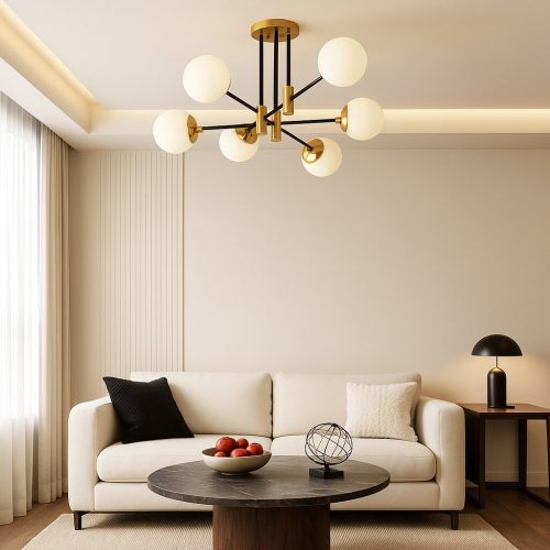 💡 Lustra LED 8316/6 – Eleganță Retro-Chic cu 6 Surse E27