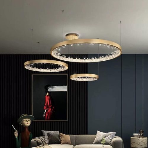 Lustra LED G23529-40+60+80 GD – 113×2W,Elit's Design Modern, cu Telecomandă și Lumină Reglabilă