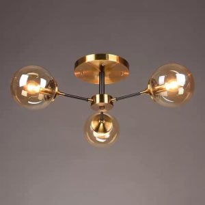 Lustra cu Sticlă DF1055-3 Elit's– Design Elegant, cu 3 Socluri E14