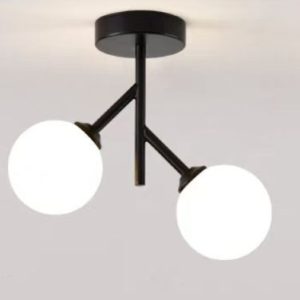 Lustra cu Sticlă 350-2 BK Elit's– Design Modern, cu 2 Socluri E27