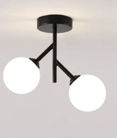 Lustra cu Sticlă 350-2 BK Elit's– Design Modern, cu 2 Socluri E27