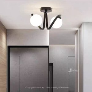 Untitled (15) Lustra cu Sticlă 336-2 BK Elit's– Design Modern, cu 2 Socluri E27