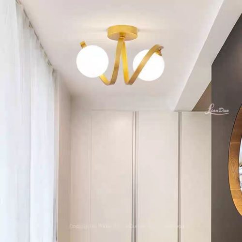 Lustra cu Sticlă 336-2 GD Elit's– Design Elegant, cu 2 Socluri E27