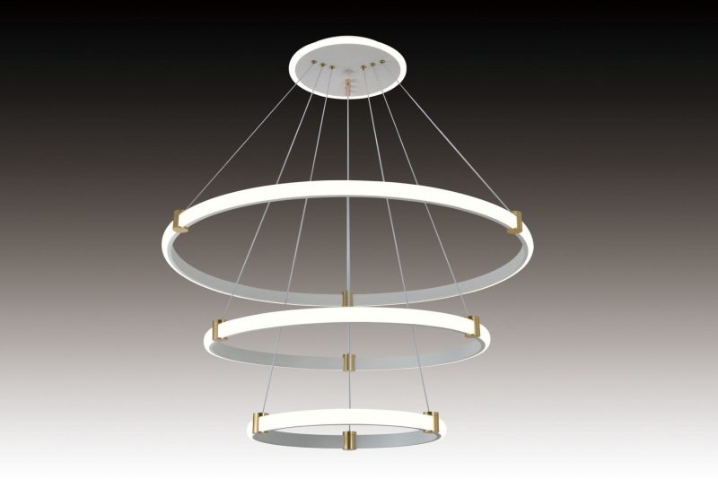 Lustra LED 3736-4+6+8 WH – 115W Elit's, Design Modern, cu Telecomandă și Lumină Reglabilă