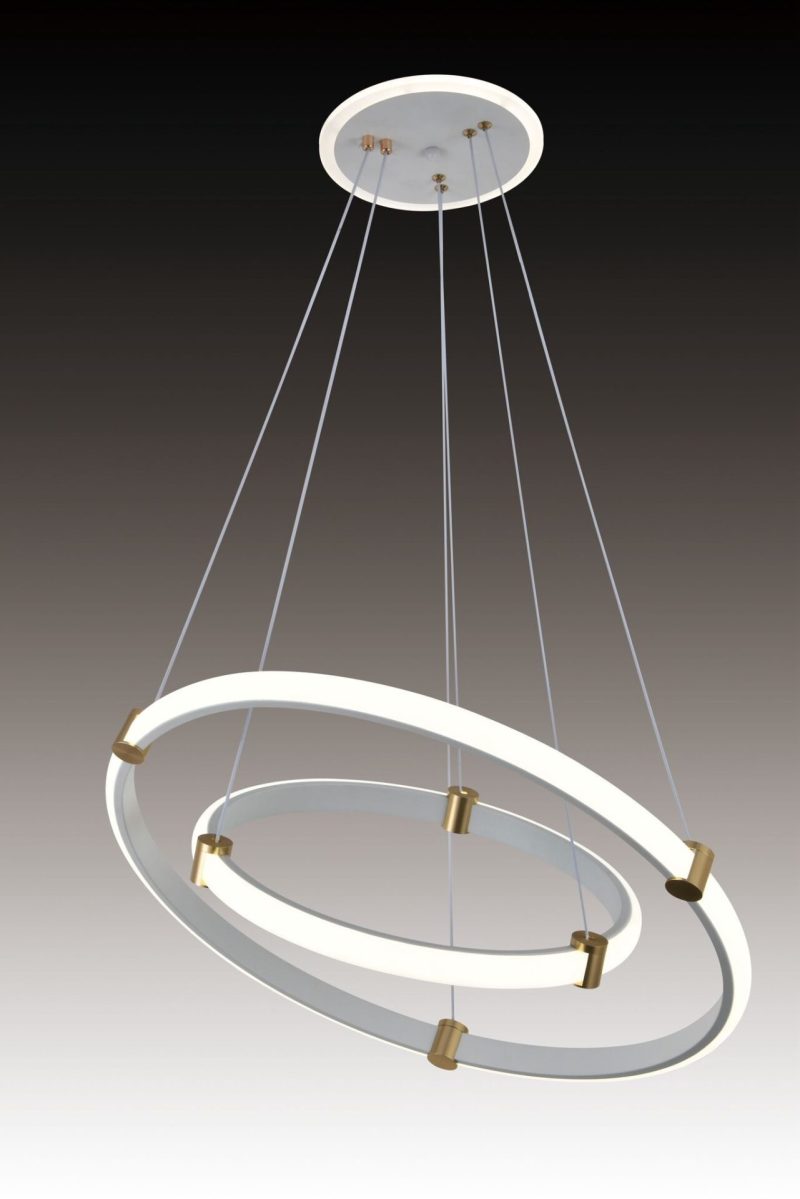 Lustra LED 3736-4+6 WH – 70W,Elit's Design Modern, cu Telecomandă și Lumină Reglabilă