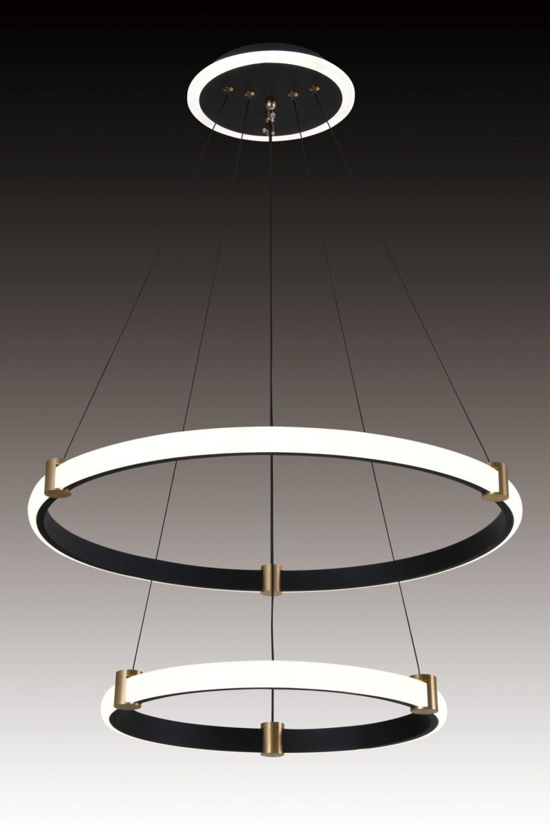 Lustra LED 3736-4+6 BK – 70W,Elit's Design Modern, cu Telecomandă și Lumină Reglabilă