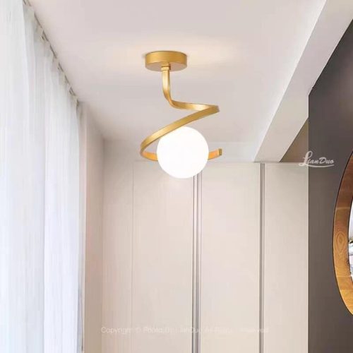 Lustra cu Sticlă 335-1 GD Elit's– Design Elegant, cu 1 Soclu E27