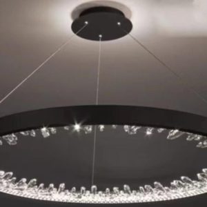 Lustra LED G23529-40 BK – 50W,Elit's Design Modern, cu Telecomandă și Lumină Reglabilă