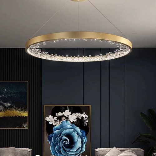 Lustra LED G23529-40 GD Elit's– 50W, Design Modern, cu Telecomandă și Lumină Reglabilă