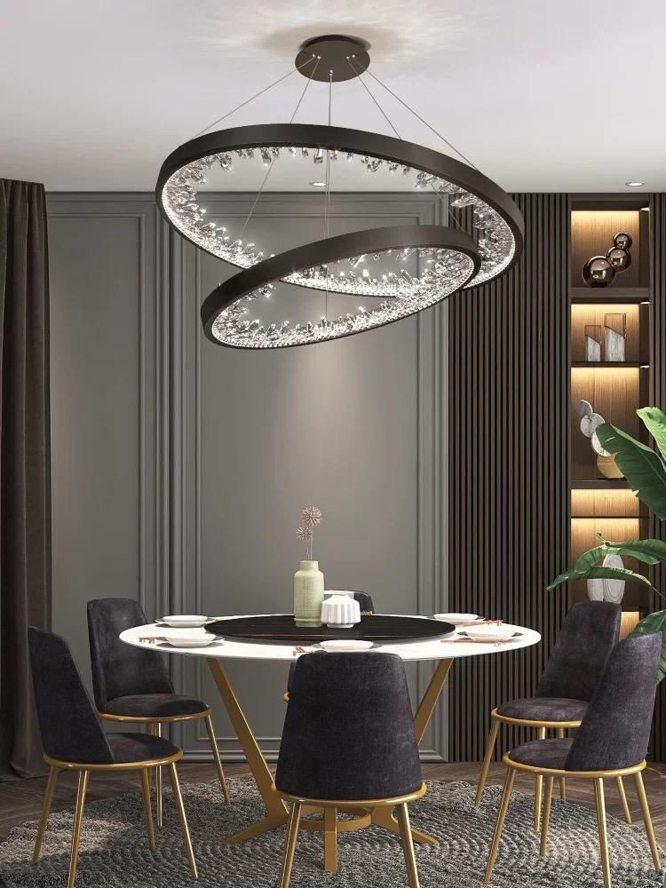 Lustra LED G23529-40+60 BK Elit's– 126W, Design Modern, cu Telecomandă și Lumină Reglabilă