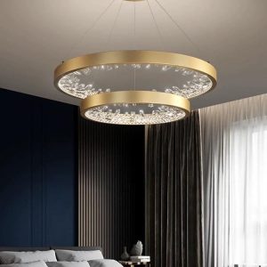 Lustra LED G23529-40+60 GD – 126W,Elit's Design Modern, cu Telecomandă și Lumină Reglabilă