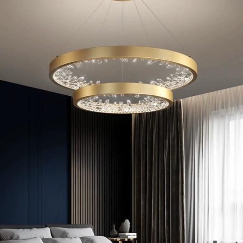 Lustra LED G23529-40+60 GD – 126W,Elit's Design Modern, cu Telecomandă și Lumină Reglabilă