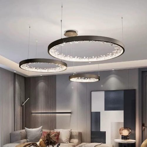 Lustra LED G23529-40+60+80 BK – 113×2W,Elit's Design Modern, cu Telecomandă și Lumină Reglabilă