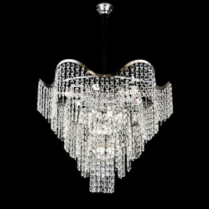 Candelabru Elegant Ø600 mm, 12 Becuri E27 Elit's, Design Chrom, H520 mm – Model 78006-600 CH