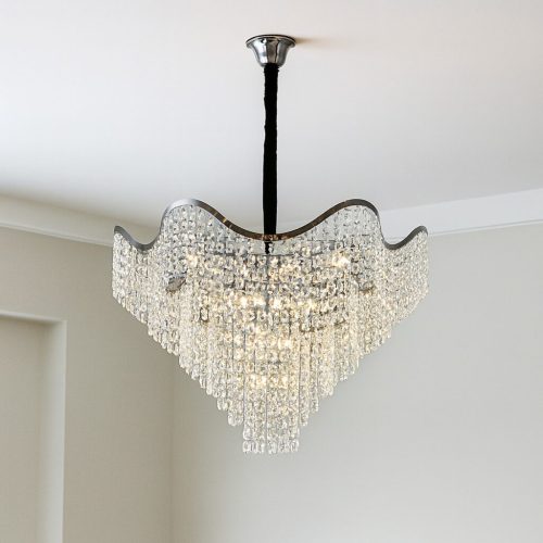 Candelabru Elegant Ø600 mm, 12 Becuri E27 Elit's, Design Chrom, H520 mm – Model 78006-600 CH
