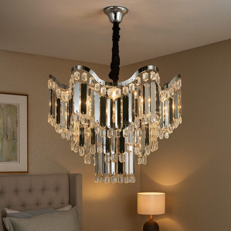 Candelabru Modern Ø450 mm Elit's, 7 Becuri E27, Design Elegant – Model 78012-450 CH