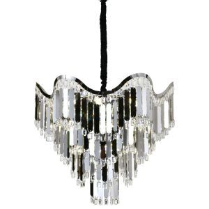Candelabru Modern Ø600 mm, 12 Becuri E27 Elit's, Design Chrom, H556 mm – Model 78012-600 CH