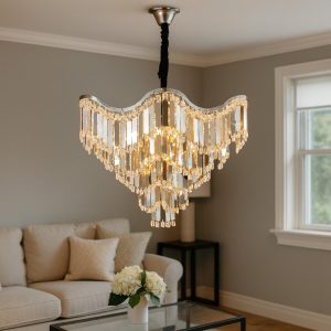Candelabru Modern Ø600 mm, 12 Becuri E27 Elit's, Design Chrom, H556 mm – Model 78012-600 CH