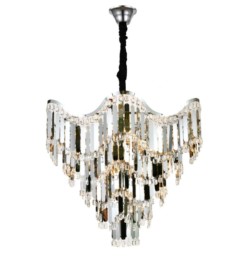 Candelabru Modern Ø780 mm, 18 Becuri E27 Elit's, Design Chrom, H656 mm – Model 78012-780 CH