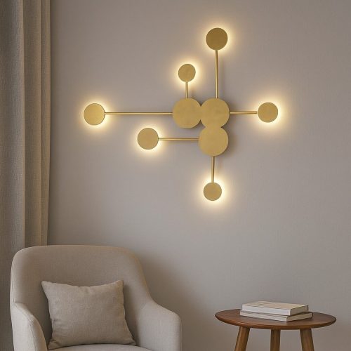 Aplica de perete LED – Design geometric auriu Elit's, 36×2W, 860×770×40 mm – L71086/3+3
