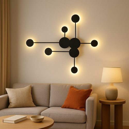 Aplica de perete LED Neagră – Design geometric Elit's, 36×2W, 860×770×40 mm – L71086/3+3 Black