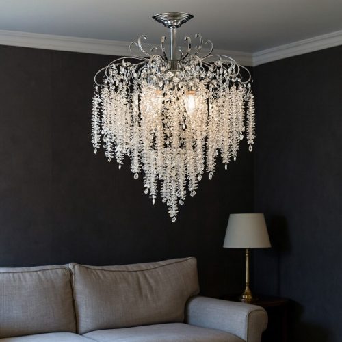 Candelabru Elegant cu Cristale Ø470 mm Elit's, 5xE27, Design Premium – Model H98194-5 TB