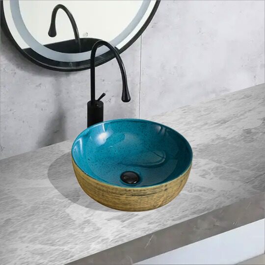 Lavoar Aplicat Luxury Line 41.5CM Elit's– Golden Turquoise HY8069D40