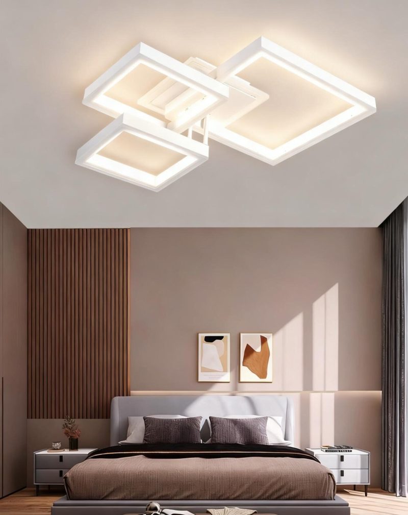 Untitled - 2025-11-25T134500.077 Lustră 5702 WH cu Telecomandă, 61×2W, 3 Culori de Lumină, Design Modern Alb Elit's, 470×470×120 mm