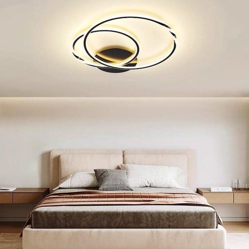 Lustră LED cu telecomandă – Cod G3936-300+400 BK (75×2W) Elit's