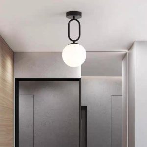 Lustră cu Sticlă – Cod 351-1 BK (E27×1) Elit's