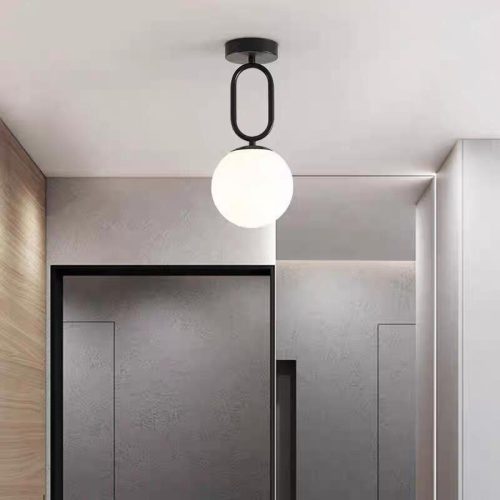Lustră cu Sticlă – Cod 351-1 BK (E27×1) Elit's