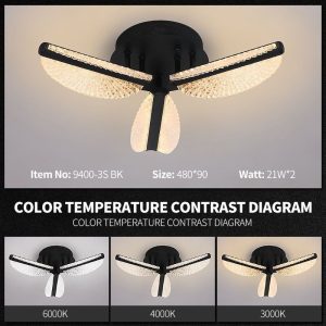 Lustră LED cu telecomandă – Cod 9400-3 BK (21×2W) Elit's