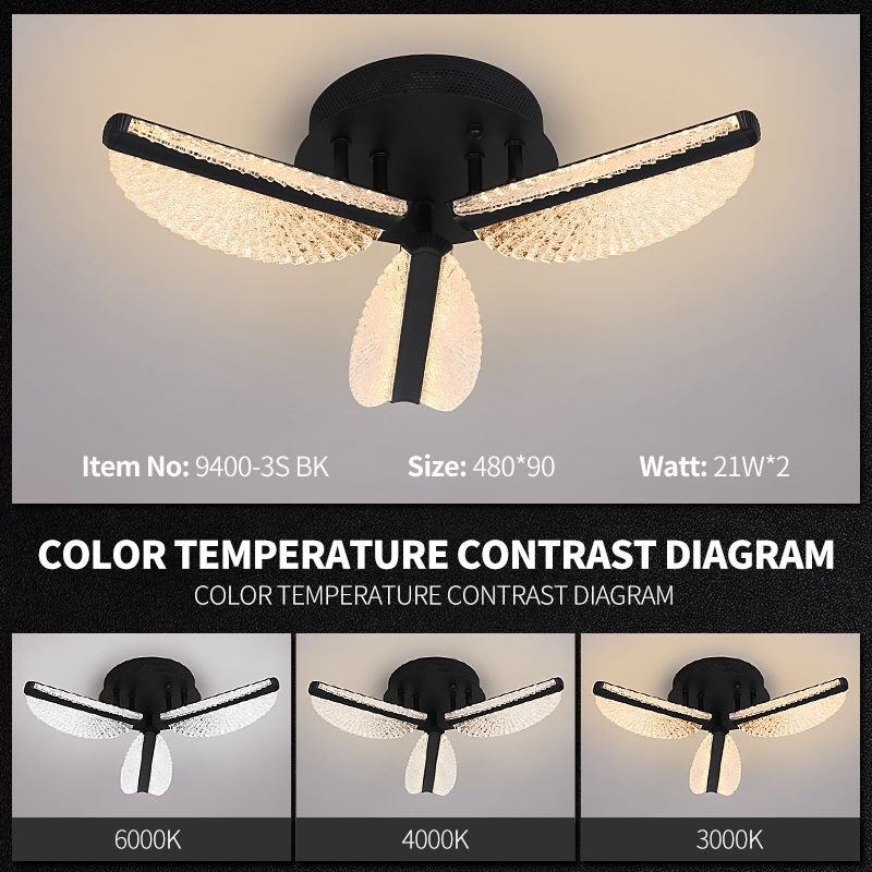 Lustră LED cu telecomandă – Cod 9400-3 BK (21×2W) Elit's